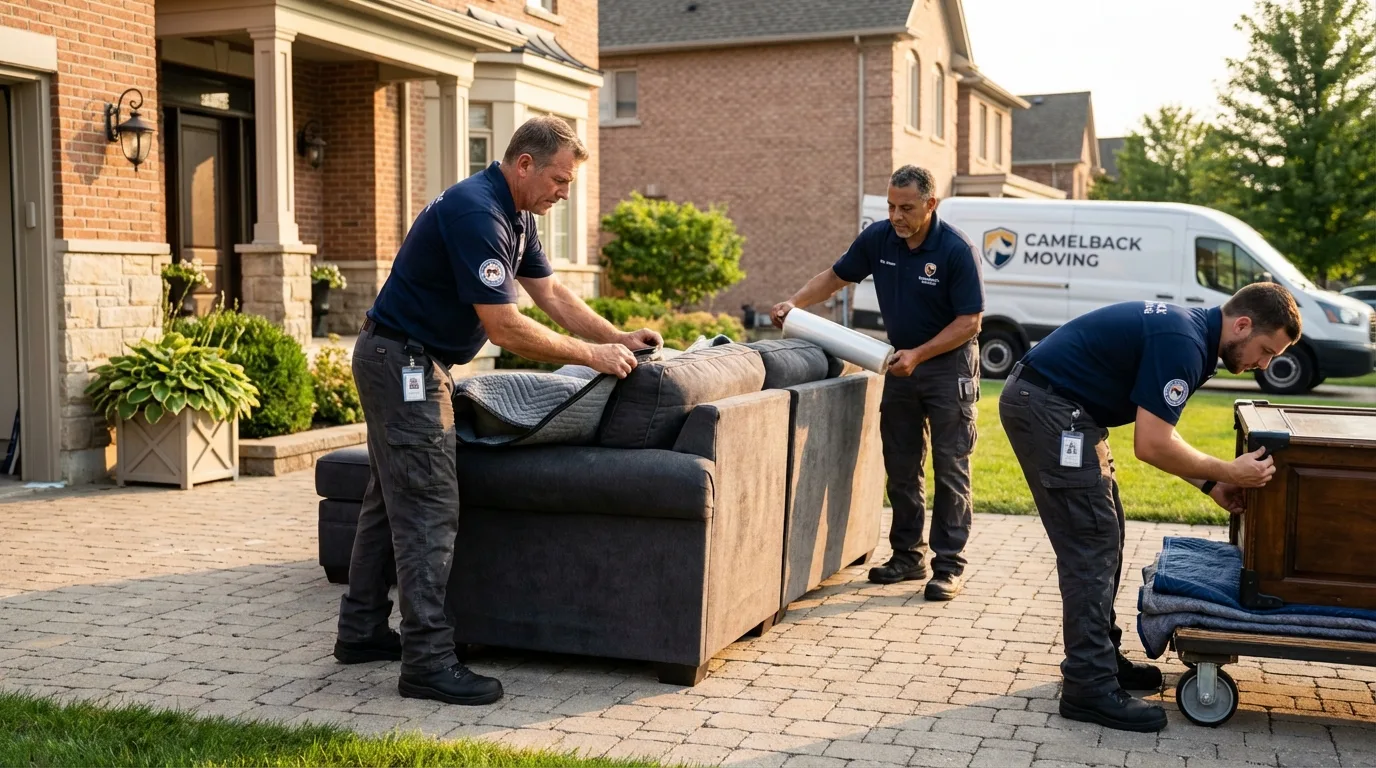 Large estate moving crew wrapping furniture in Hot Springs, SD
